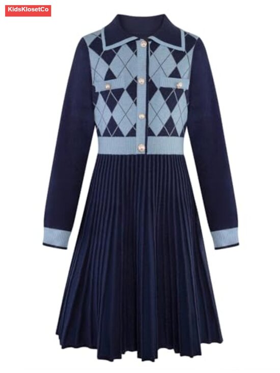 Other - Girls Sweater Dress Long Sleeve Knit Button Front Casual Fall Winter